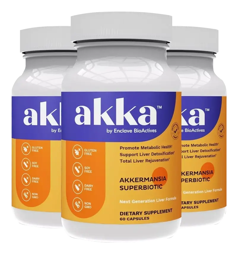 Akka liver support supplement bottles